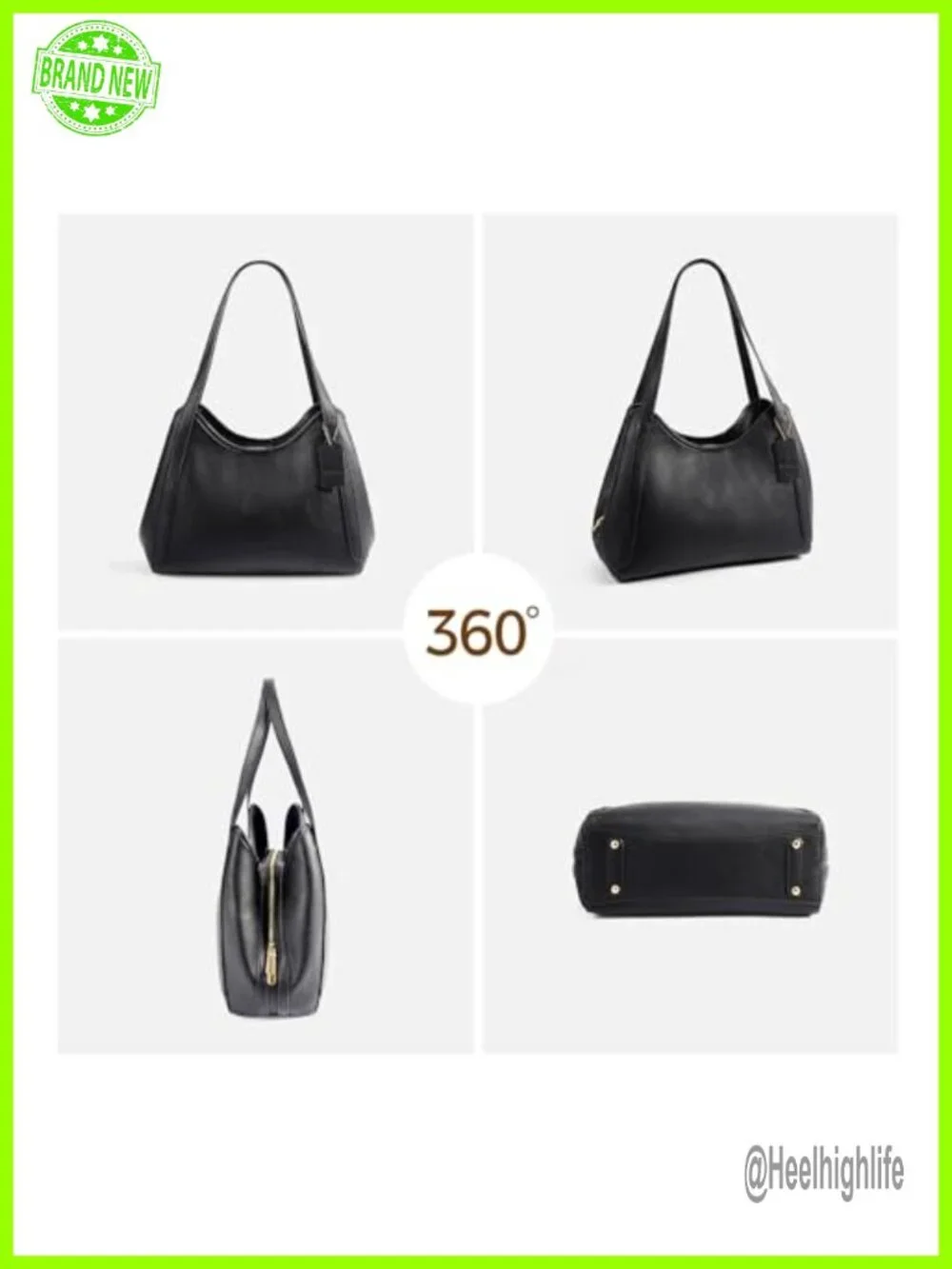 Hobo Bag Vegan Leather Shoulder Handbag Medium